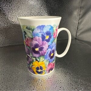 Floral Pansy coffee Mug bone china made in England